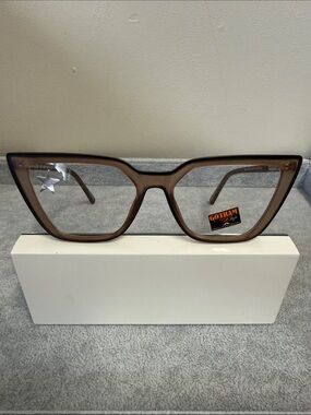 NWT Gotham Flex 84 Women's Cat-Eye Glasses in Translucent Brown/Tan  Eyesize 49